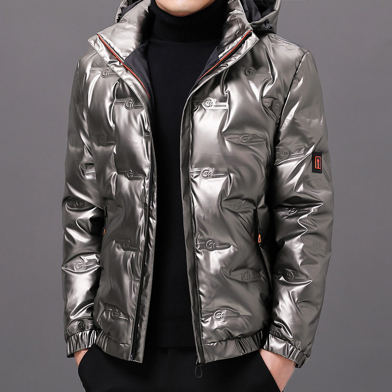 Cross-Border Live Broadcast Popular Winter down Jacket Men's New Hooded down Jacket Casual Glossy Short down Jacket