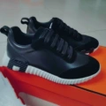 H black and white leather