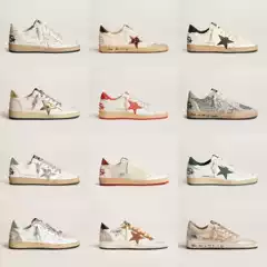 Cross-Border Hit Korean Gg Vintage Star Distressed Shoes for Women, Classic Versatile Men's Sneakers, Cowhide Distressed Shoes