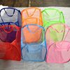New foldable laundry basket solid color mesh breathable dirty clothes basket toy sundries storage basket strength manufacturers wholesale