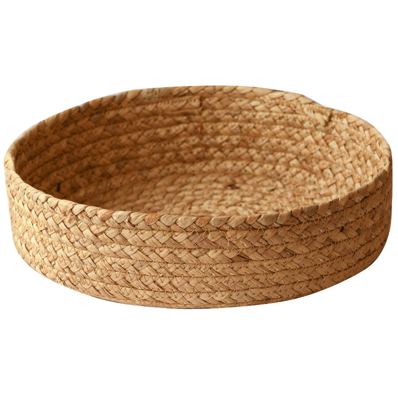 Straw Storage Basket Fruit Storage Basket Home Bathroom Desktop Sundry Snack Toy Storage Basket Disc Basket