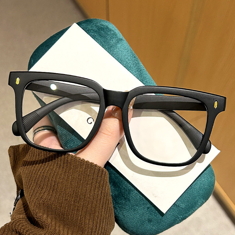 New transparent glasses box students myopia men and women flat light big round face anti-blue light glasses frame wholesale