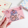 In stock cute girl Heart Laser coin purse PVC transparent card holder mini SNAP card holder storage bag rice clip card