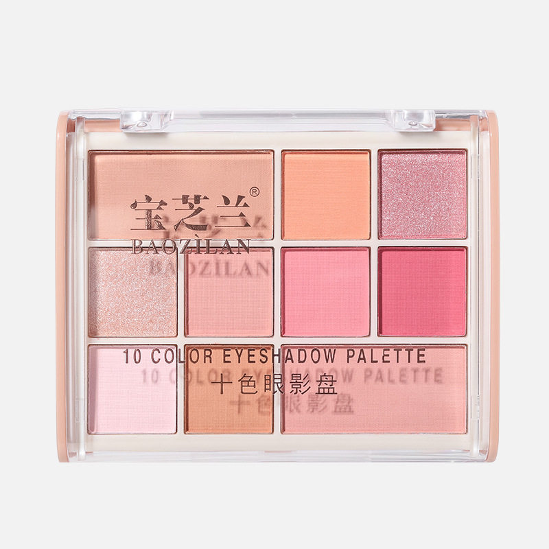 Baozilan Ten-Color Eye Shadow Palette Multi-Purpose Matte Pearlescent Easy-To-Color 10-Color Hanging Card Eye Shadow Physical Wholesale