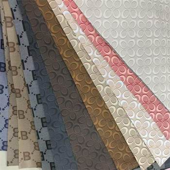 New Hot-Selling Pvc Mesh Bottom Classic Printed Old Flower Leather Scratch-Resistant Fashion Fabric Ready for Sale