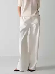 FAC * DE PATT * RN casual pants women's spring and autumn new high waist slim straight pants white floor pants