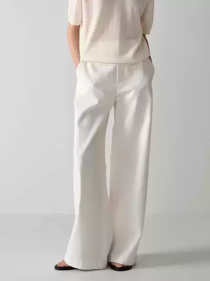 FAC * DE PATT * RN casual pants women's spring and autumn new high waist slim straight pants white floor pants