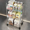Acrylic Transparent Trolley Rack Bedroom Movable Cosmetic Storage Rack Living Room Plastic Snack Rack Factory