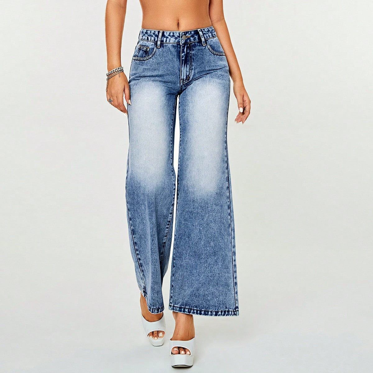 High Waisted Casual Straight Leg Wide Leg Jeans Womens Fashion Trendy Style Comfortable Fit Wholesale Available