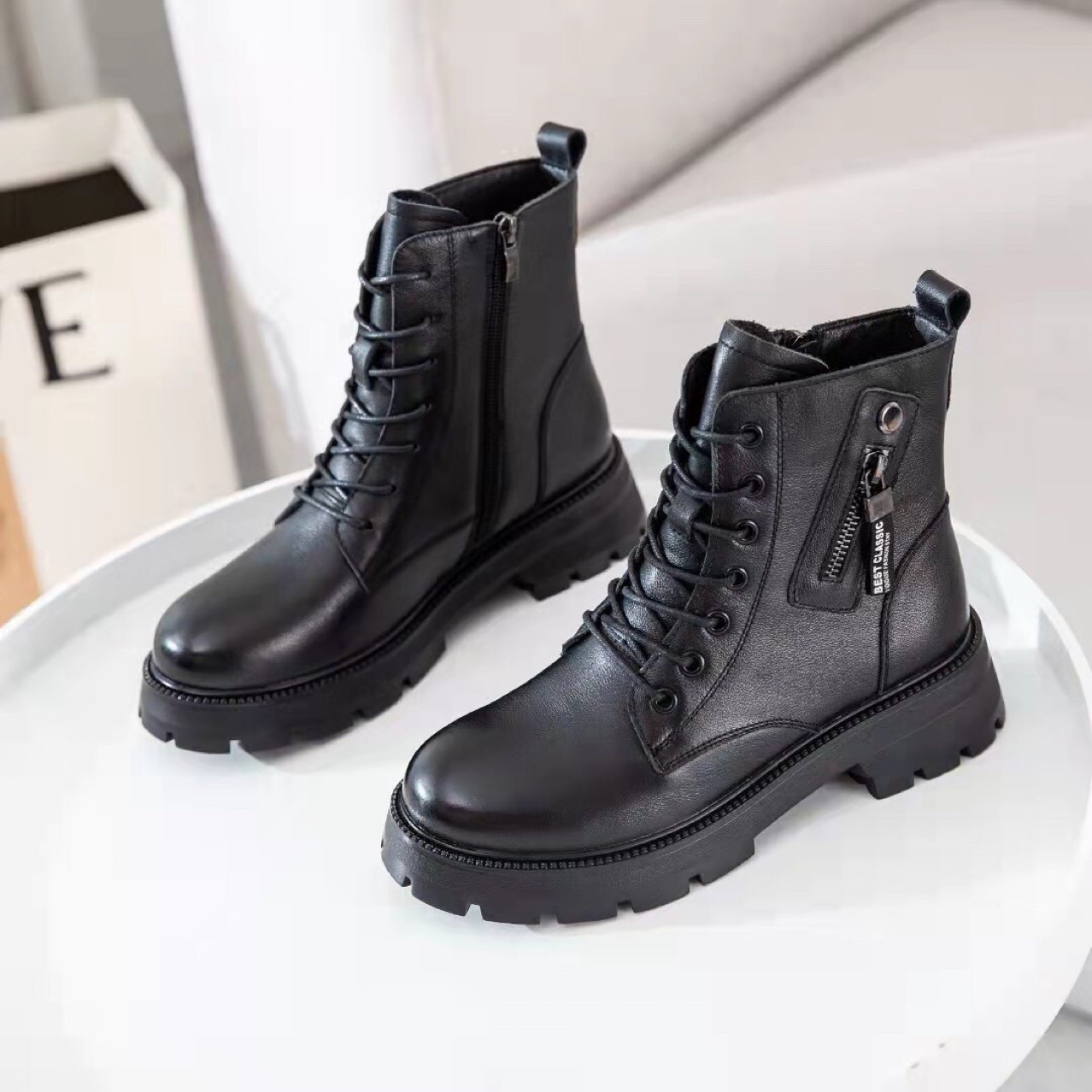 Mã D3782 Giá 1510K: Boot Cổ Thấp Nữ Torehu Hàng Mùa Xuân Thu Đông Giày Dép Nữ Chất Liệu Da Bò G04 Sản Phẩm Mới, (Miễn Phí Vận Chuyển Toàn Quốc).