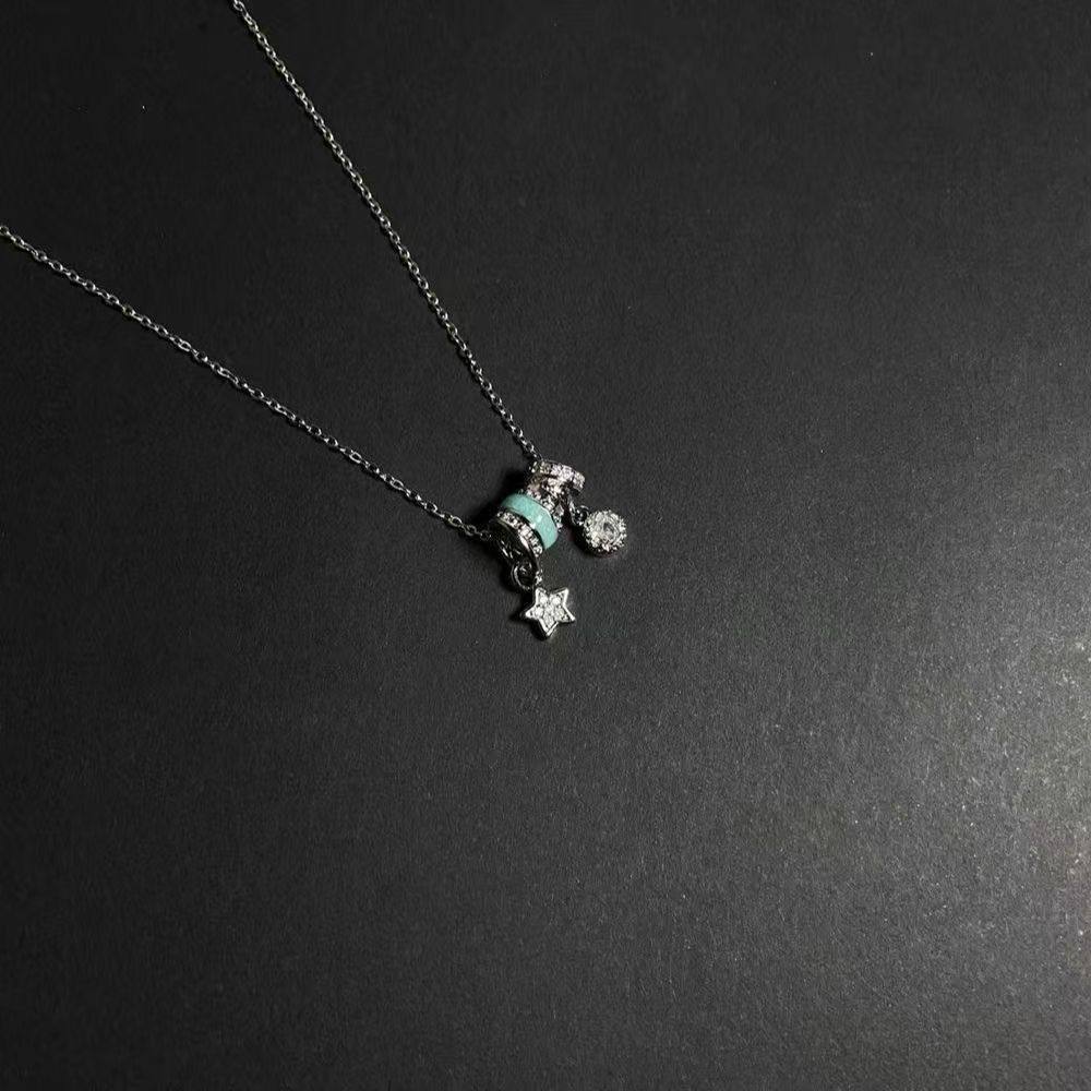 Vintage Silverbloom Necklace for Women Ins Pink Bauhinia High-Value Pendant Clavicle Chain