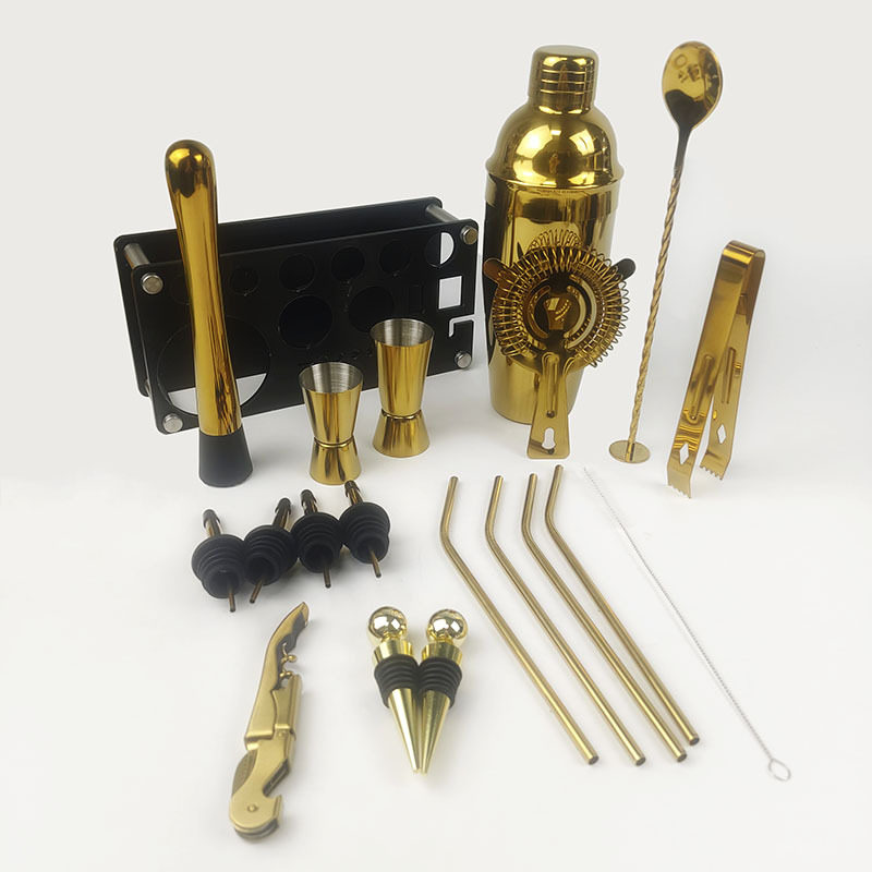 Factory direct new acrylic bar tools suit cocktail shaker KTV bartending tools 20-piece set