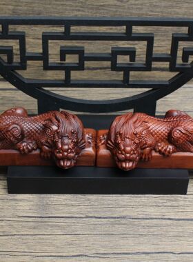 雷击枣木雕镇水神兽摆件装饰品手把件车载饰品送礼老料文玩雕刻
