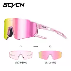 Scvcn Photochromic Cycling Glasses Bicycle Windproof Road Bike Mountain Bike Goggles Day and Night