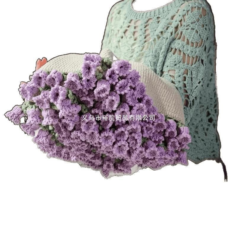 Handmade Rose Lily of the Valley Bouquet Blanket DIY Material Package Gradient Color Creative Gift for Girlfriend and Best Friend Direct Sale