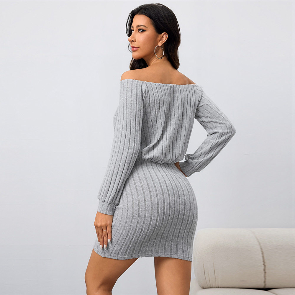 Off Shoulder Bodycon Dress Sexy Fit Short Length Spring Summer Style Wholesale Available custom packaging
