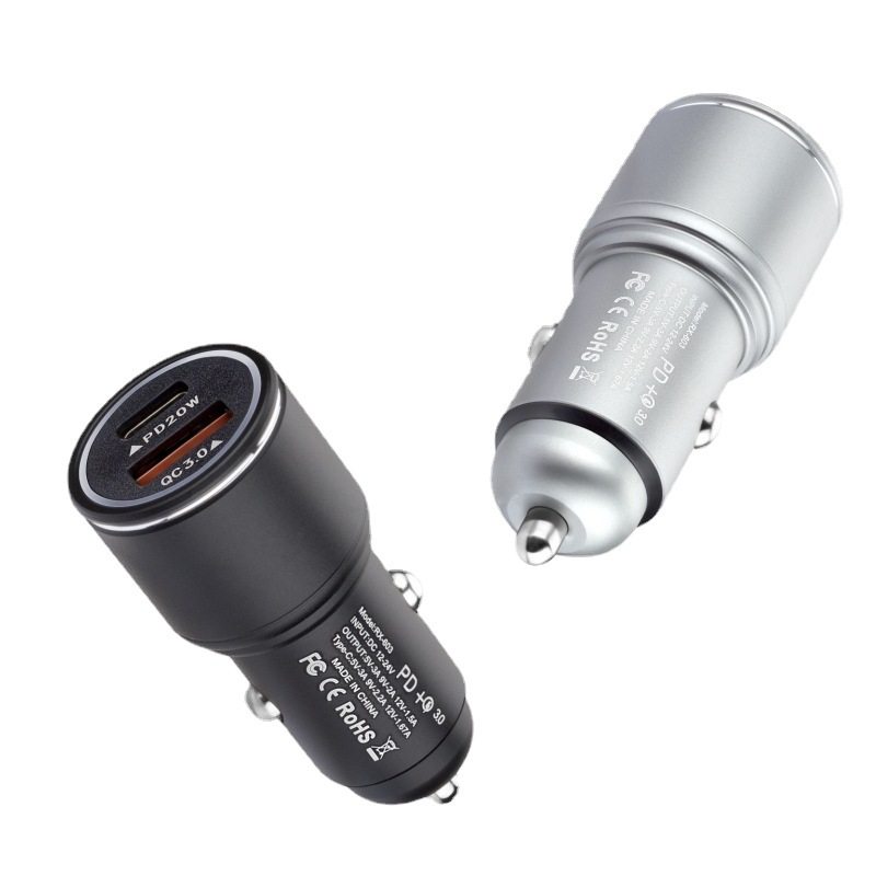 Manufacturer Wholesale Car Mobile Phone Charger Super Fast Charging Qc+Pd Ultra-Fast Charging Tram Charger Car Charger