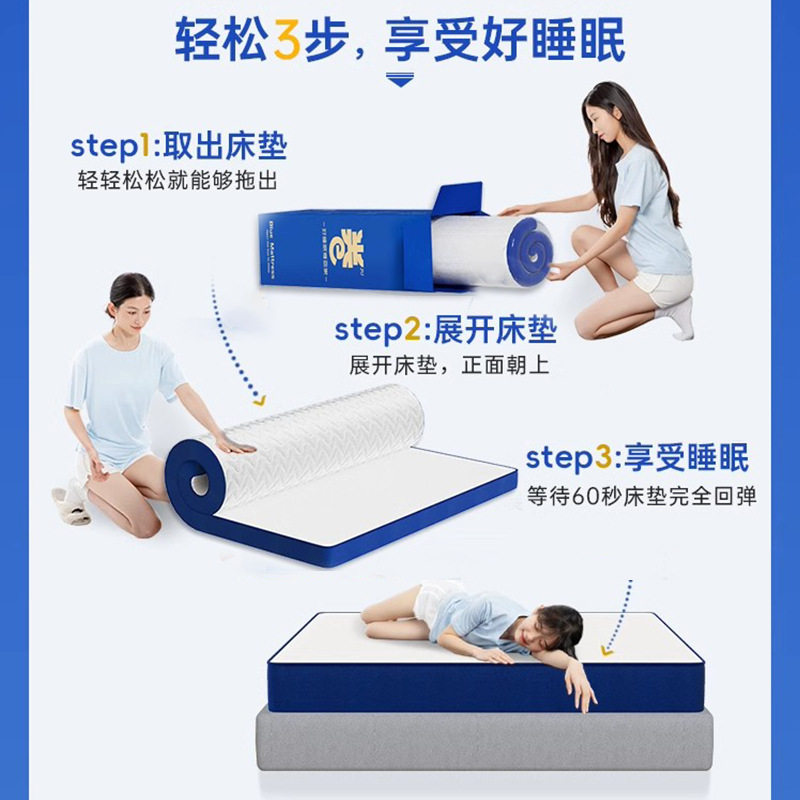 Blue Box Roll Spring Mattress Simmons Home Bedroom Latex Memory Foam Compression Spring Hotel Cushion
