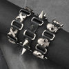 Cross-Border Punk Bracelet, Simple Cowhide Bracelet, Personalized Skull Rivet Accessories, Trendy Men's Motorcycle Leather Bracelet