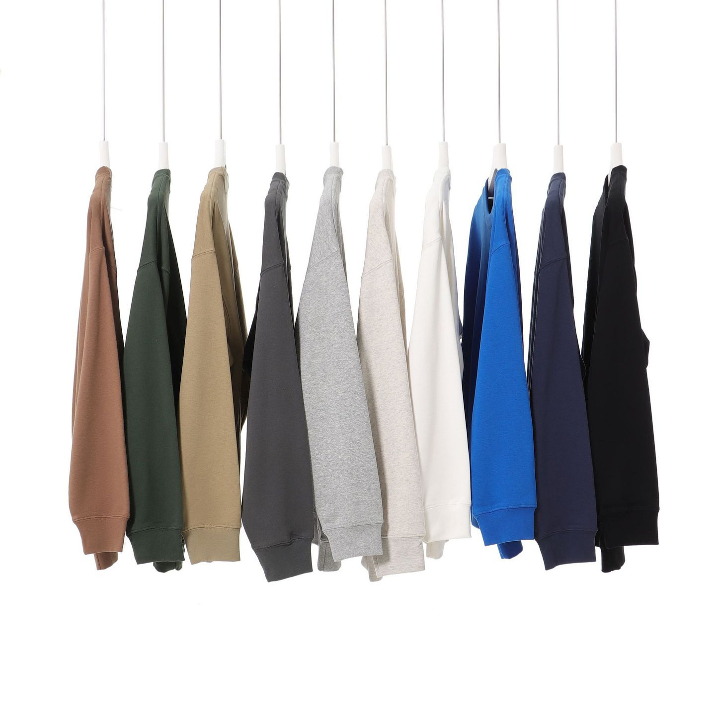 复古大地色370G重磅毛圈卫衣男秋季潮牌美式宽松男士圆领套头卫衣