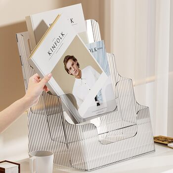 Wall-Mounted Multi-Functional Bookend Multi-Layer Folder Storage Box Office Desk Stationery Information Storage Rack