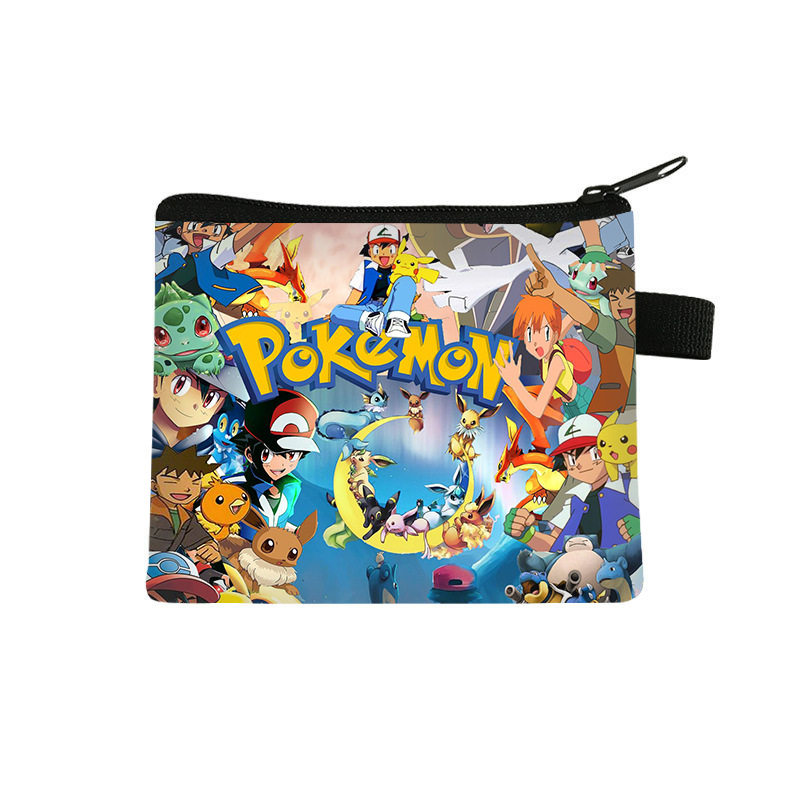 Pikachu Pokemon Kidsren's Coin Purse Mini Bag Key Coin Headphone Bag Cute Cartoon Polyester Wallet