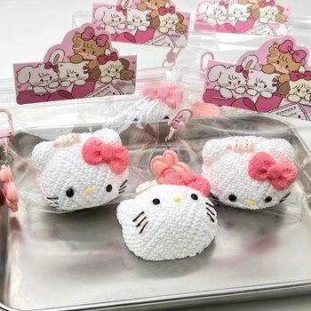 Slow Rebound Dry Mud Kneading Fun Knitted Kitty Cat Mud Decompression Artifact Food Grade Silicone Popular Kneading