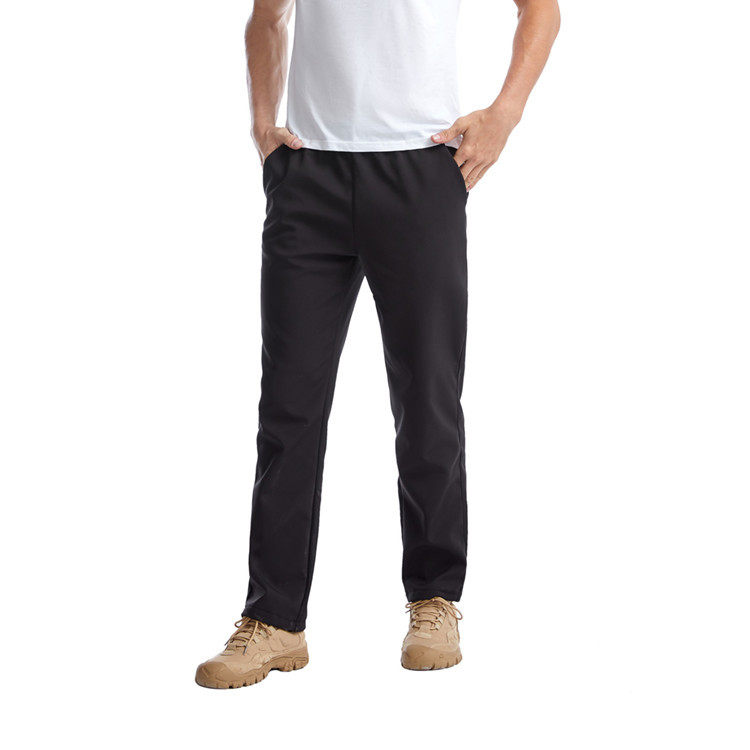 Autumn and winter men's and women's fleece warm combat pants waterproof windproof solid color couple outdoor sports mountaineering soft shell pants