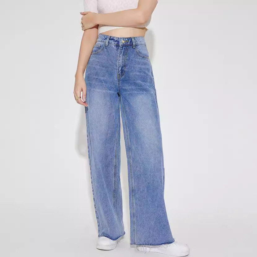 Wide Leg Straight Leg Jeans Casual Versatile Comfortable Womens Fashion for Everyday Wear Wholesale Available
