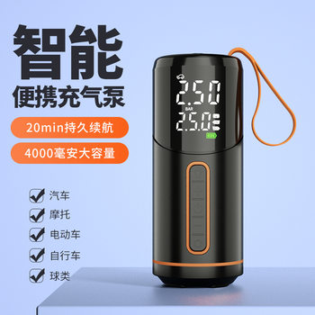 Portable Small Wireless Car Air Pump Bicycle Car Battery Car Air Pump Outdoor Emergency Inflatable Treasure