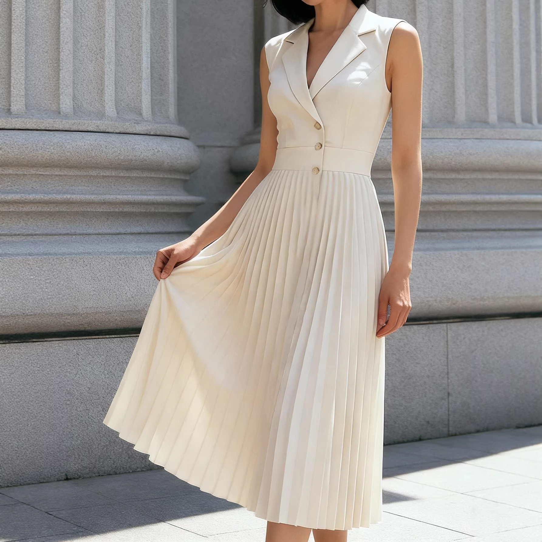 Women's High-Waist Sleeveless Dresses