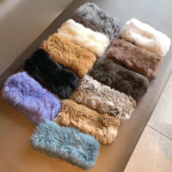 Real Rabbit Hair Band Women's Internet Celebrity Plush Vacant Top Fur Hat Vintage Wide-brimmed Warm Fluffy Hair Band Headband