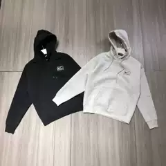 Nkxstty Joint Chest Embroidered Logo Fleece-Lined Warm Hooded Pullover Sweatshirt Fleece-Lined and Thickeneding