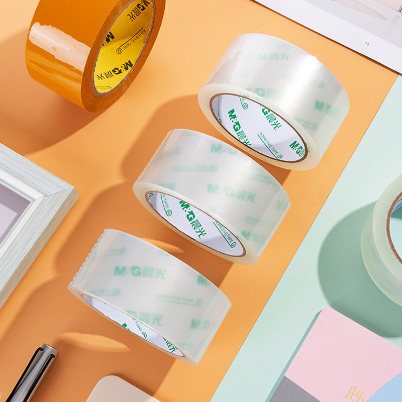 Morning Light Transparent Sealing Tape Wholesale Express Packaging Tape Wide Large Size Carton Sealing Thickened Tape High Viscosity