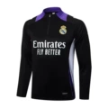 B982# 24/25 Half Zip Real Madrid Black (Purple Collar)