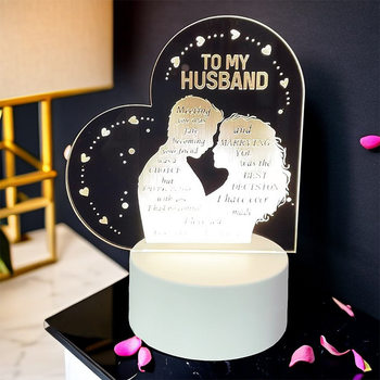 Creative 3d Nightlight Mother's Day Father's Day Valentine's Day Sisters and Daughters Heart-shaped Greetings usb Small Table Lamp