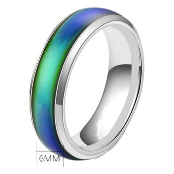 Non-Fading Titanium Steel Ring Hip-Hop Wholesale Women's Ins Style Design Niche Smart Temperature-Sensitive Color-Changing Ring