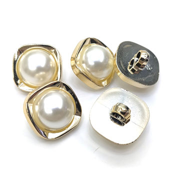 Plastic Double Pair Pearl Button Square All-match Korean Style Shirt Coat Sweater Suit Jacket Electroplated High Feet Hand Sew