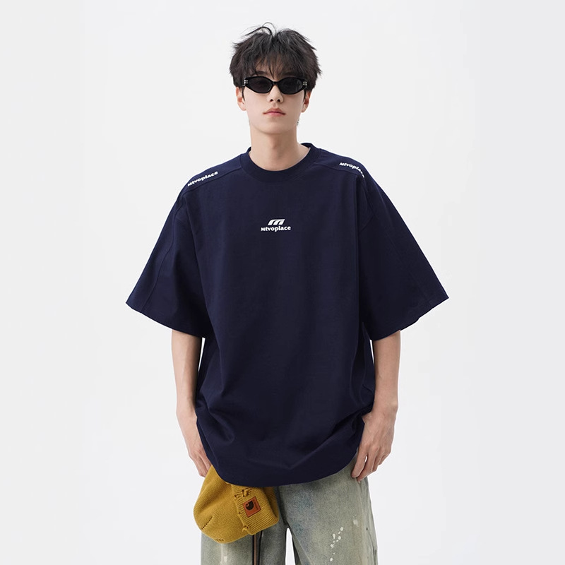 厂家直供 夏季防晒2025新款美式重磅短袖T恤男士宽松半袖休闲上衣