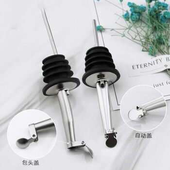 2025 Stainless Steel Wine Pourer, Wine Spout, Wine Bottle Stopper, Cocktail Shaker, Automatic Flip-Top Wine Stopper