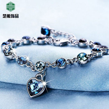 New Fashion Women's Bracelet Ocean Heart Bracelet Jewelry Cross-Border Popular Jewelry Crystal Bracelet for Girls