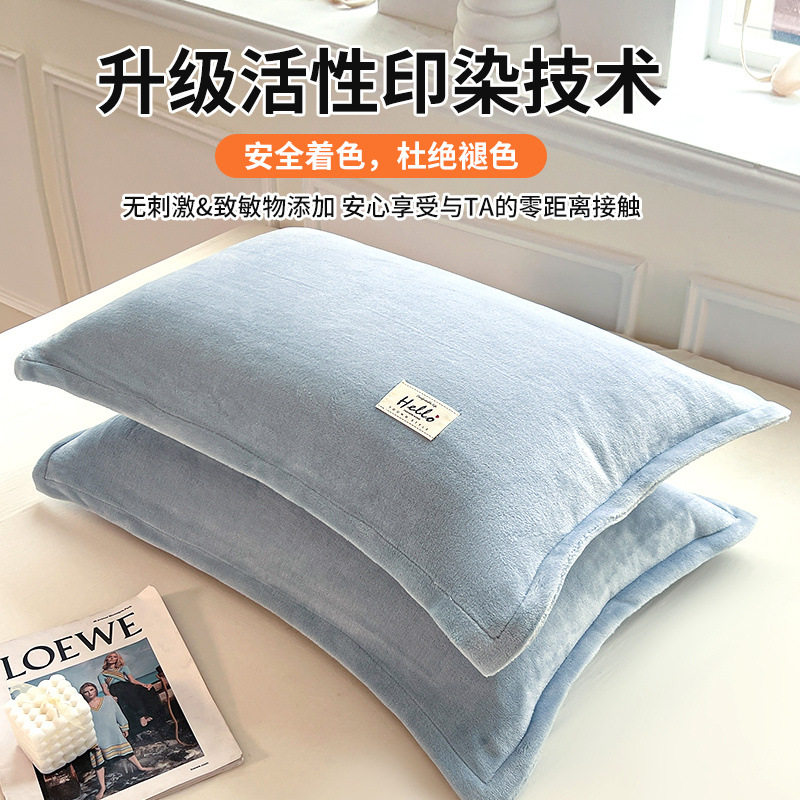 Winter thickened milk velvet pillowcase a pair of 48cm x 74cm coral velvet pillowcase single pillow cover 2