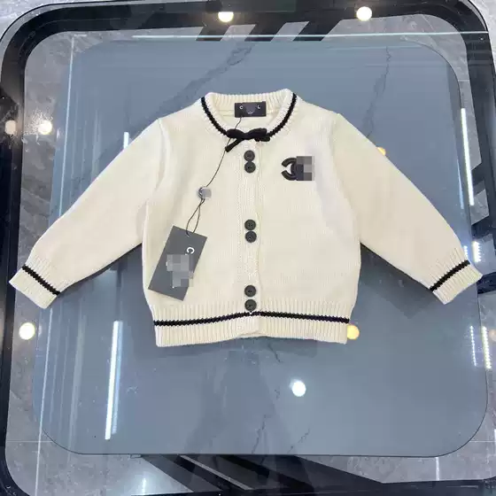 Girls' New Autumn and Winter Knitted Cardigan Pure Color Round Neck Sweater Jacket Small Fragrant Top Elegant Outer Clothing