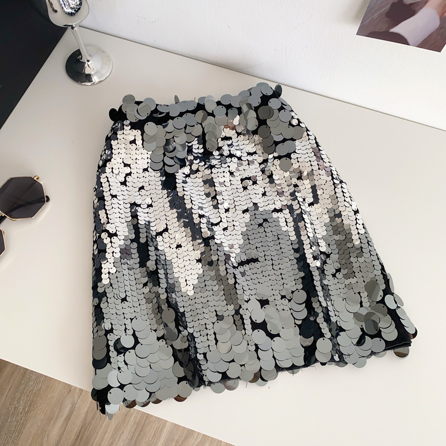 High Waisted Sequin Mini Skirt Slim Fit Summer Style Elegant Design Perfect for Night Out or Casual Wear Wholesale