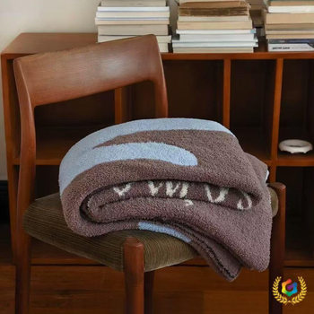 Fluffy Half-Fleece Nap Blanket Knitted Throw Blanket for Cats Single Sofa Air Conditioning Blanket