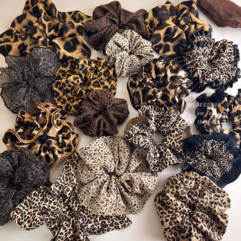 European and American Stylish Versatile Hot Girl Leopard Print Hair Tie High-End Ponytail Hair Rope Rubber Band Ball Hair Accessories