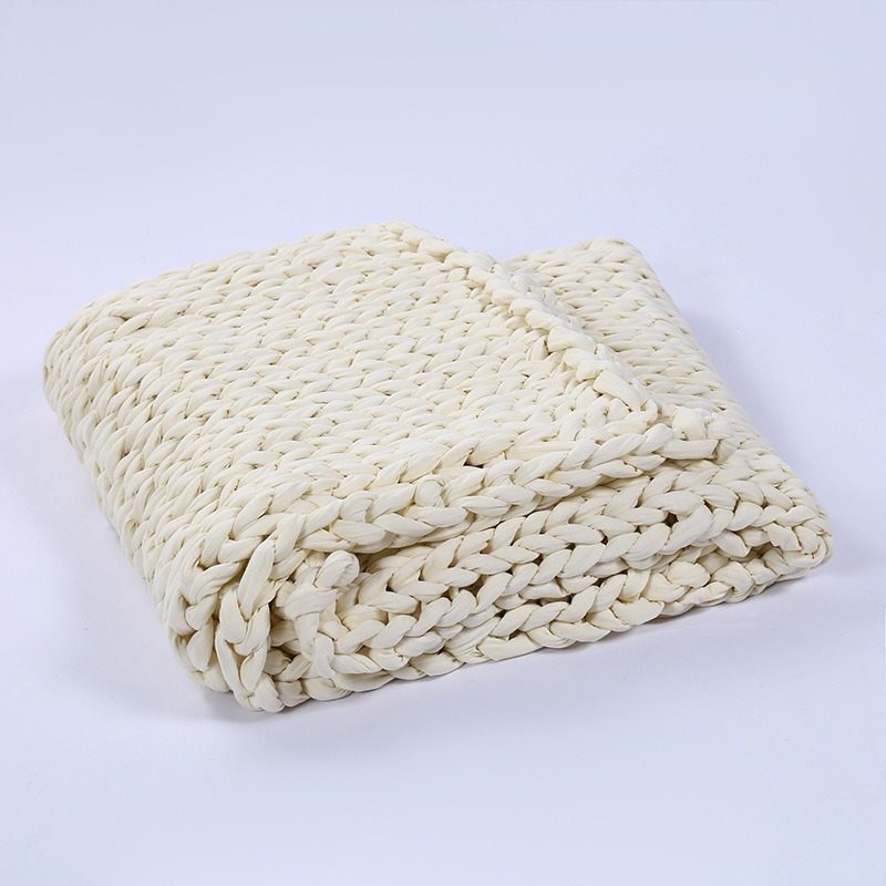 Cross-Border New Gravity Blanket Yarn Blanket Hand-Woven Weighted Blanket Factory Direct Supply Sofa Throw Blanket Yarn