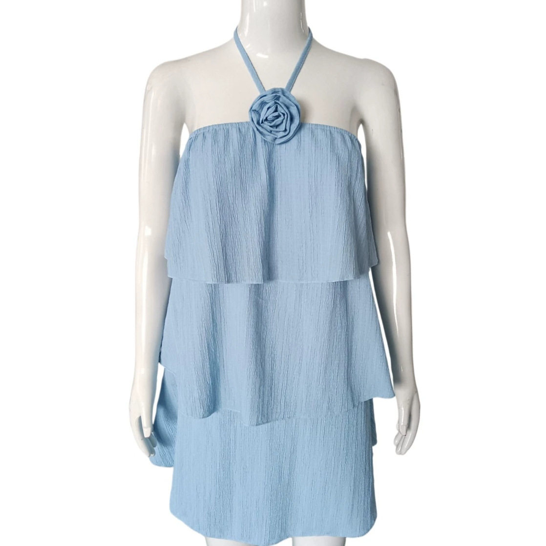 Floral Tiered Maxi Dress Halter Neck Loose Fit Summer Vacation Style Perfect for Beach Getaways Wholesale Available