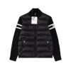 In-Stock M-Brand Stand Collar Zip-Up Striped Wool Jacket Coat Unisex down Jacket