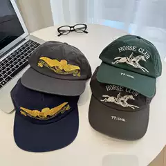 Niche Designer Street Personality Trendy Brand Flat Brim Baseball Cap Eagle Embroidery Vintage Flat Rim Cap Shallow Top